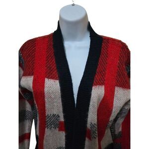 Love By Design Black/Red/Gray Patchwork Cardigan Sweater cottagecore warm soft